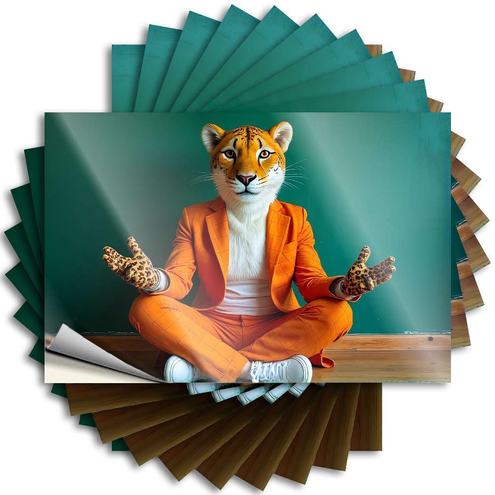 Saying Vintage Decor Motorcross Vintage Bumper Orange Tiger in an Orange Suit. - Scratch Resistant Stickers(8X12CM)