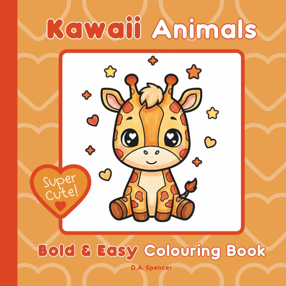 Super Cute Kawaii Animals, Bold & Easy Colouring Book: 39 Adorable Animal Characters, Easy and Simple Designs for Relaxation, Suitable for All Ages ... Stained Glass, Cute Animals and Creatures)