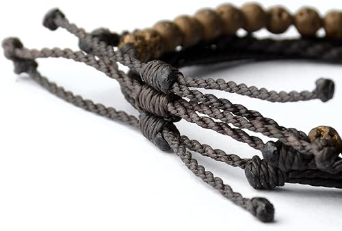 Miniatura 55 de Handmade Natural Stone Beaded Healing Bracelet Gift for Men Adjustable Rope String Bracelet