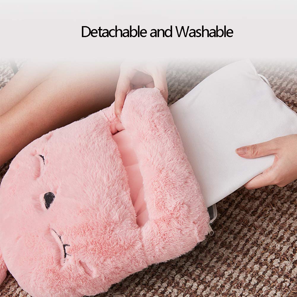 Calentador De Pies Calefactable Cojín Recargable USB Calentador Eléctrico Calefacción De Oficina De Invierno Calentador De Plantilla, Funda Desmontable Lavable, Carga Rápida (2 Piezas),Gray1