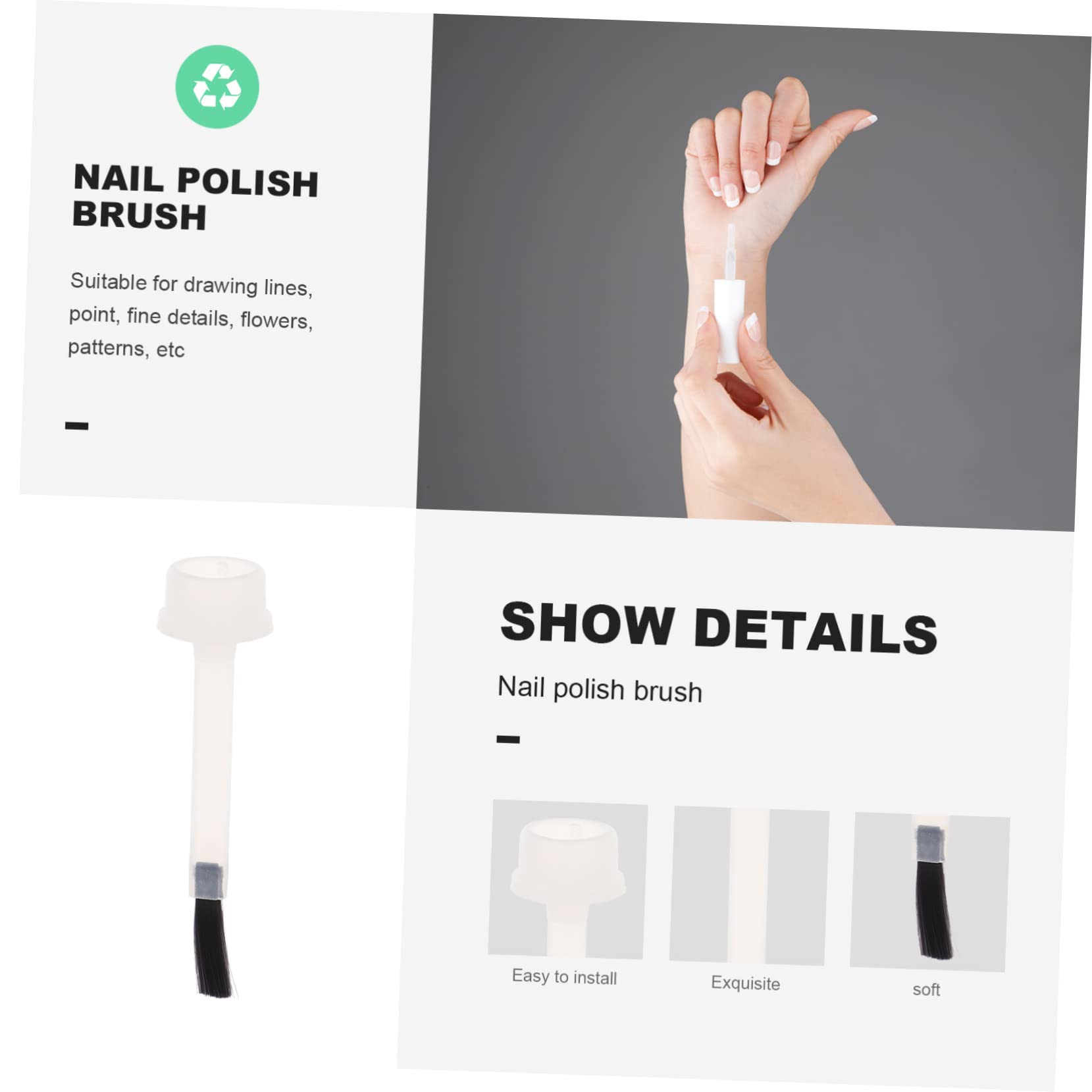 Healeved 200pezzi Pennelli Per Unghie Pennelli Per Gel Per Manicure Professionale e Fai Da Te Per Nail Art Creativo e Facile Da Usare
