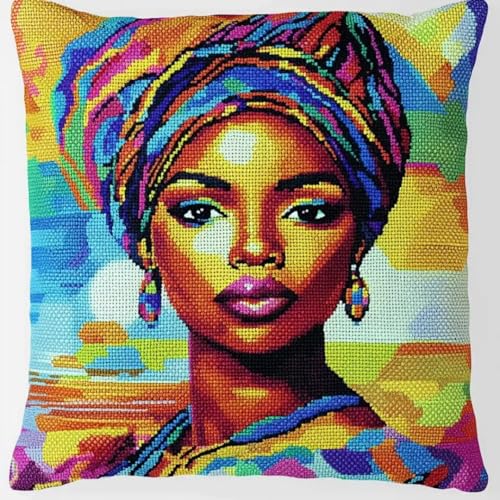 Cojín de anudado para anudar uno mismo, juego de anudar regalos hechos a mano, alfombra de nudos para niños y adultos, juego de manualidades de bordado para principiantes decoración del hogar, 17 x 17