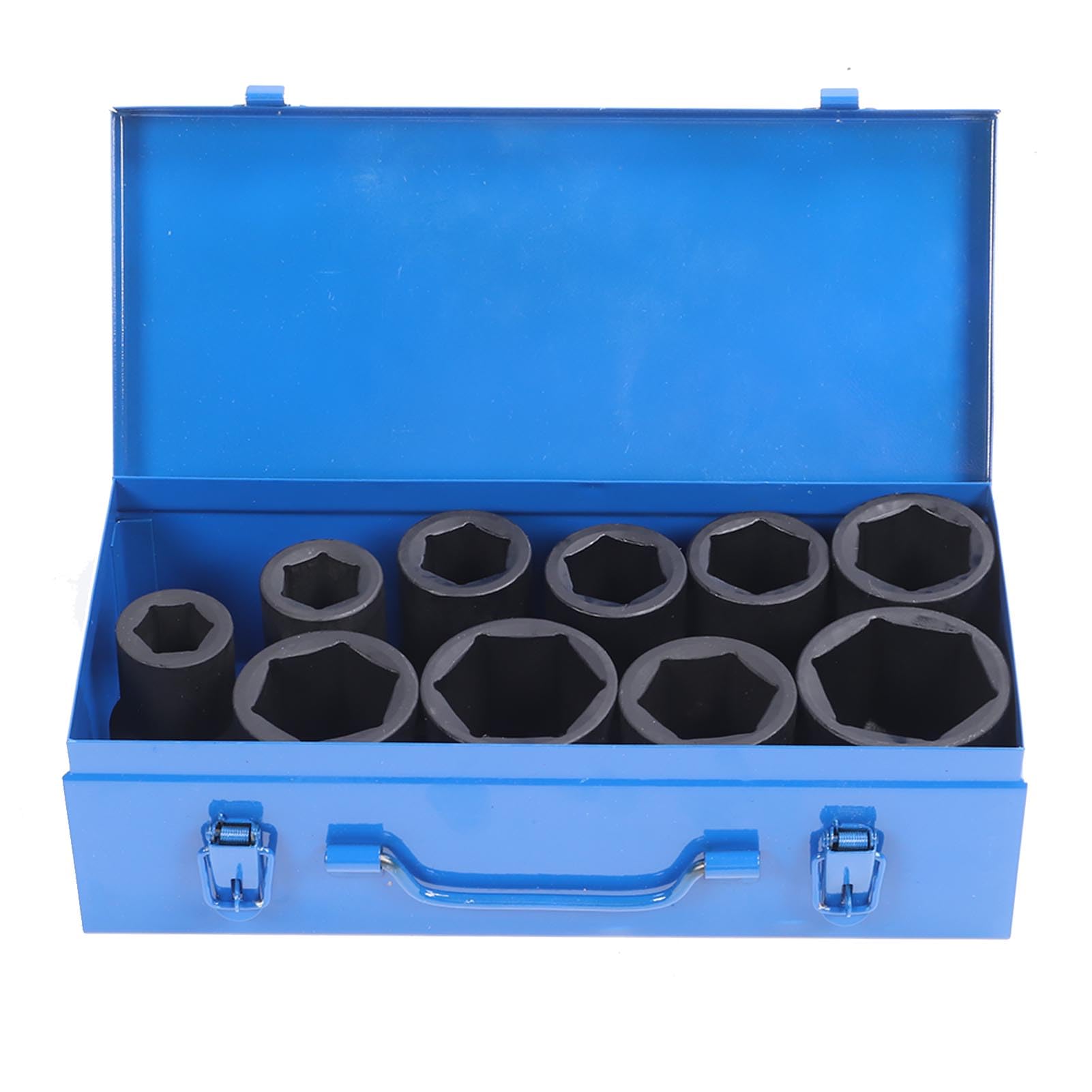 Juego de 10 Llaves de Vaso de Impacto Profundo con Accionamiento de 1 Pulgada, Resistentes, con Caja de Almacenamiento de Hierro, Versátil para Reparaciones de Automóviles,