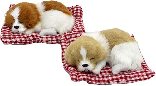 Miniatura 3 de 2 piezas de juguetes para dormir en la almohadilla, lindo mini cachorro en almohadilla con sonidos de Woof decoración de mano, juguete de regalo