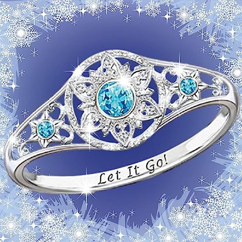 925 Sterling Silver Snowflake Ring, AAA Cubic Zirconia Snowflake Ring, Snowflake Rhinestone Flower Simulation Diamond Ring2