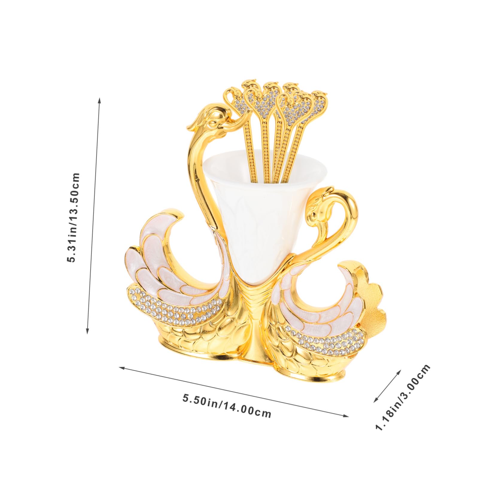 CIYODO 1 Set Coffee Spoon Dessert Spoon with Elegant Swan Base Holder for Home Kitchen Dining and Parties Smooth Finish Easy to Clean Unique Design