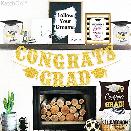 Image of Graduation Decoration 2026 | Glitter Gold Congrats Grad Banner 2026 - No DIY, 10 Feet | Gold Congrats Grad Sign for Graduation Decorations Class of 2026, KatchOn