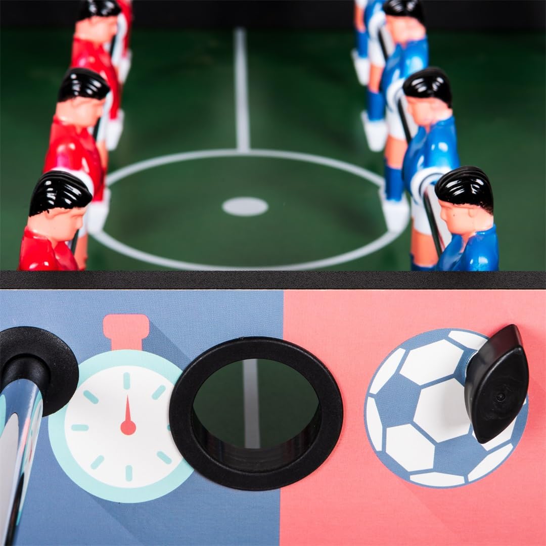 hotsizz Futbolín Infantil Plegable Diseño con Barras telescópicas, 121 × 60 × 80 cm, futbolín Apto para Adultos y niños.