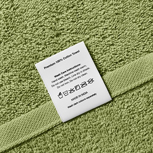 Image of Amazon Brand - Solimo 100% Cotton 6 Piece Towel Set, 500 GSM (Olive Green and Turquoise Blue)