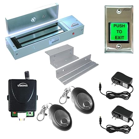 FPC-5019-VS One door Access Control Visionis Inswinging door 1200lbs Electromagnetic lock kit with wireless receiver and remote kit