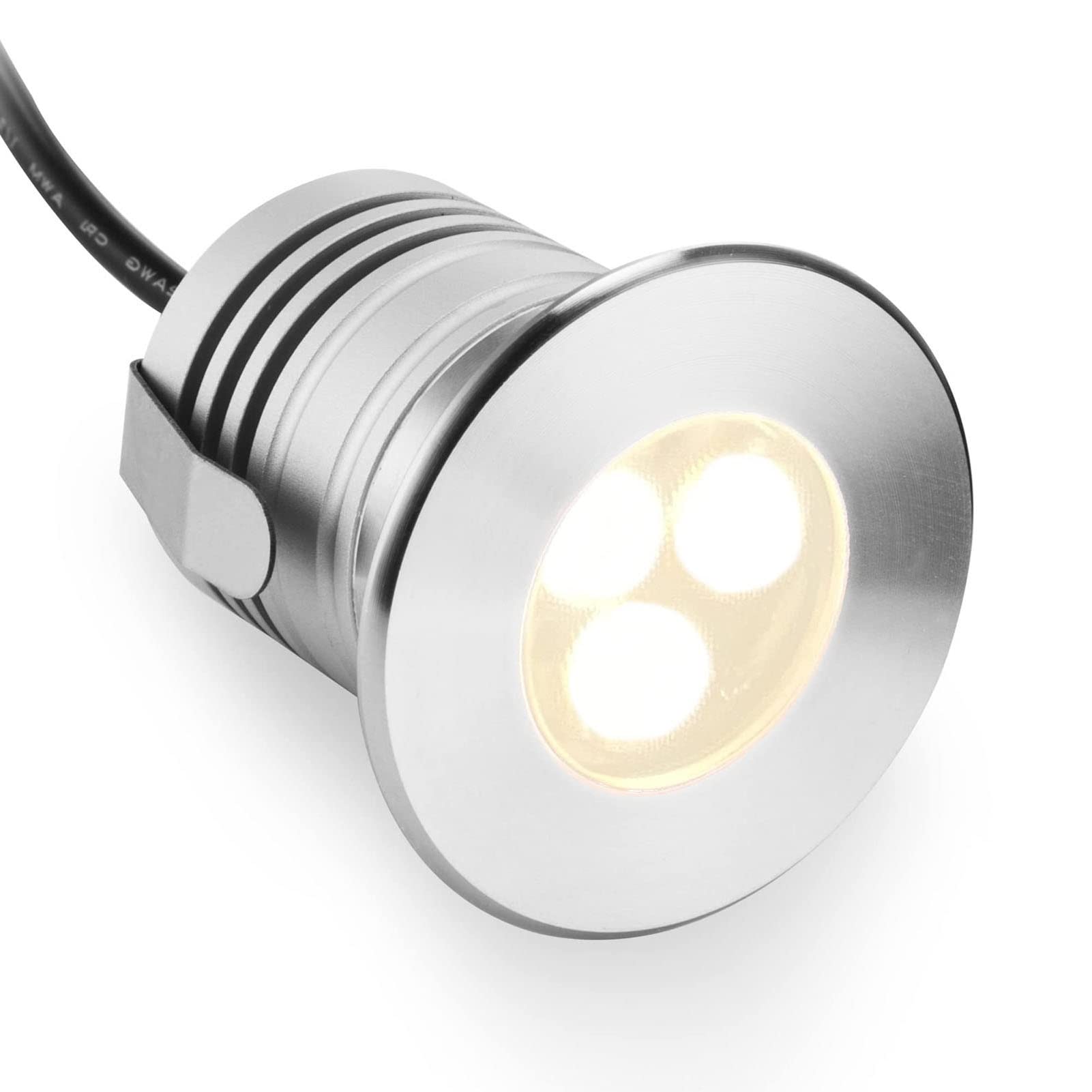 LED Underwater Pool Lights, 3W 12V-24V DC Fountain Ring Lights Led, IP68 Waterproof Stainless Steel Submersible Lights, Lamp for Inground Swimming Pools Ponds Fountains Steps ( Color : Warm light 3000