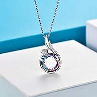 Vista 2 de AOBOCO Collar de zorro de plata de ley con colgante de cola de zorro adornado con cristales de Austria, regalos de zorro para amantes del zorro