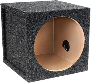 8 Inch Subwoofer Atrend 8 Inch Vented Enclosure Carpeted Car Subwoofer Speaker Box - Improves Audio Quality, Sound And Bass - High Grade MDF Construction With Nickel 8 Inch Subwoofer Box