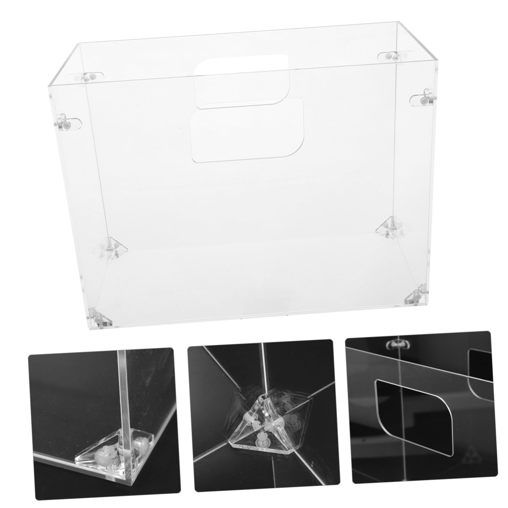 Homoyoyo Caja de Archivos Transparente de Acrílico para Almacenamiento de Documentos de Oficina Organizador de Archivos de Escritorio Vertical para Libros de Papel y Papelería para Oficina