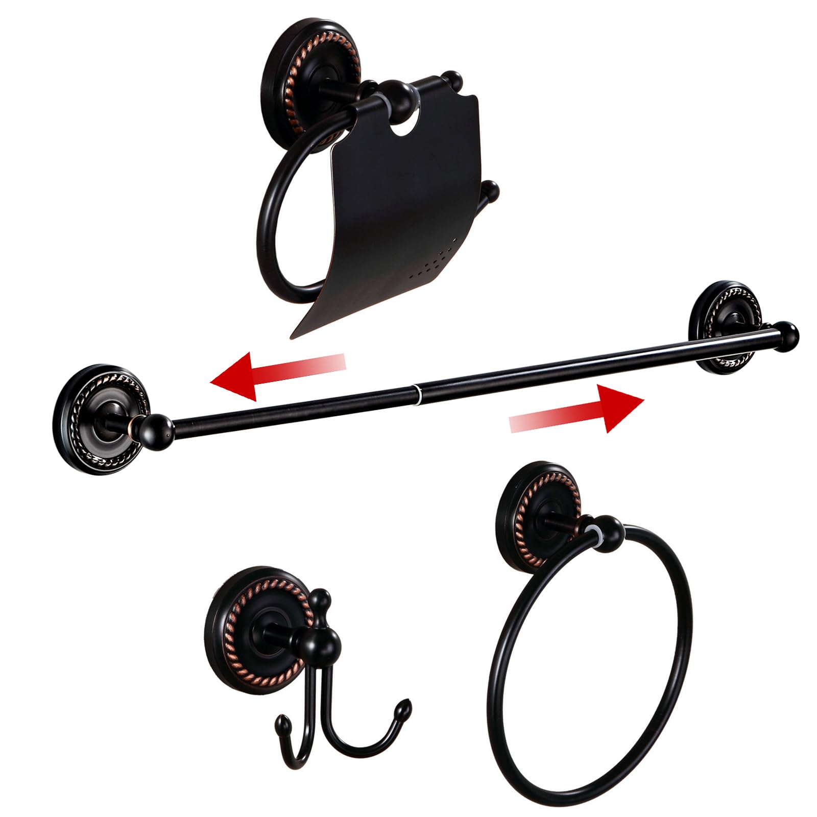 Ensemble d'accessoires de salle de bain laiton noir pour remplacer vos fixations rouillées