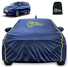 Autobirsa Waterproof Car Body Cover for Maruti Ertiga 100% All Weather Proof with Mirror & Antenna Packet & Full Bottom Elistic, Triple Stitching with 100% Nail Proof Cover Navy Blue