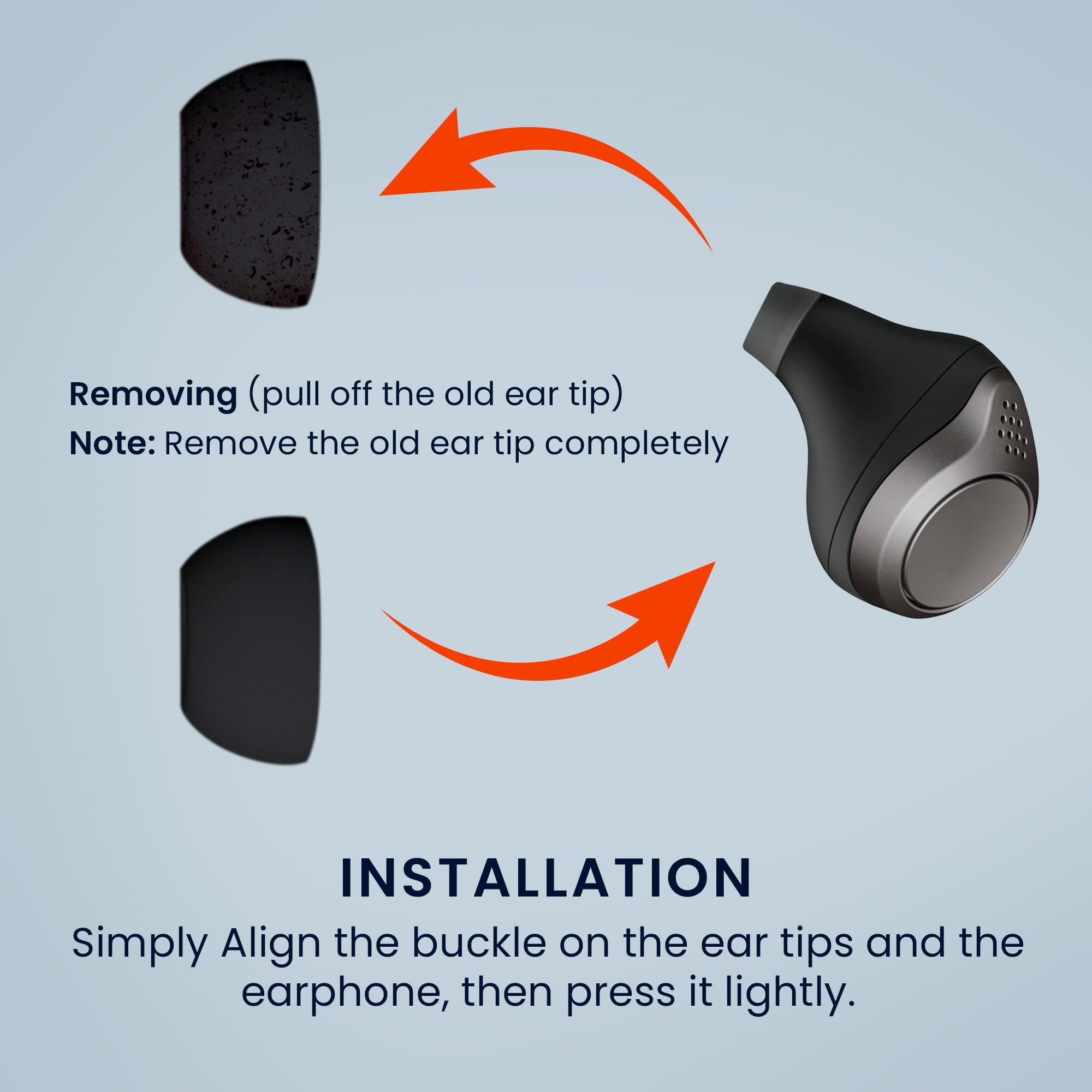 6 Gommini Auricolari Di Ricambio Per Jabra Elite 75t/65t/Active – Silicone, 3 Misure S/M/L, Grigio - 2