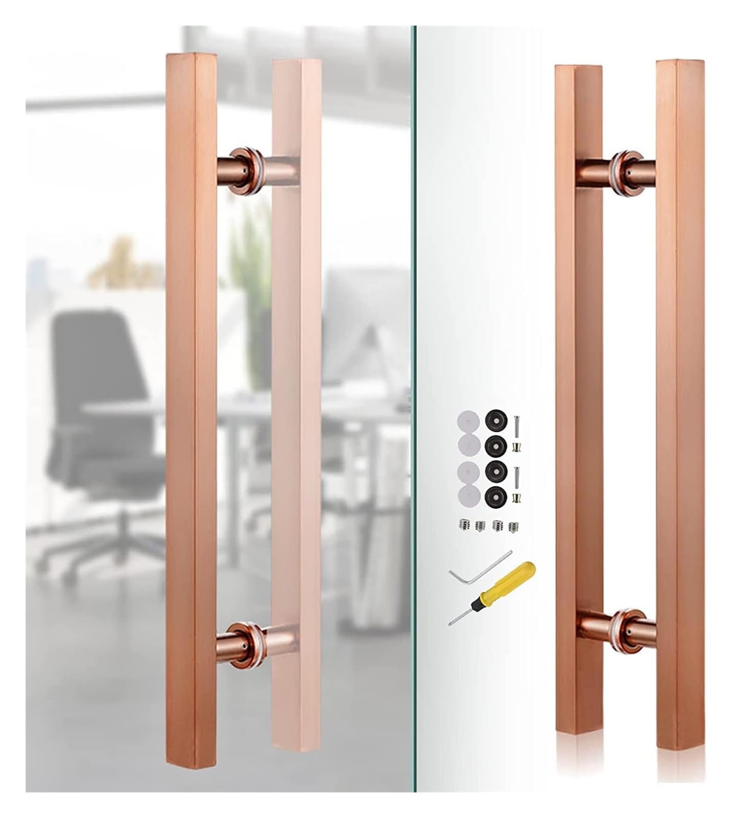 Poignée de porte de grange coulissante or rose pour grand garde-manger