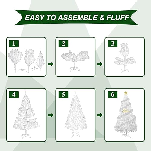 Miniatura 6 de Árbol de Navidad Premium - pino artificial con soporte de metal sólido y 100 decoraciones