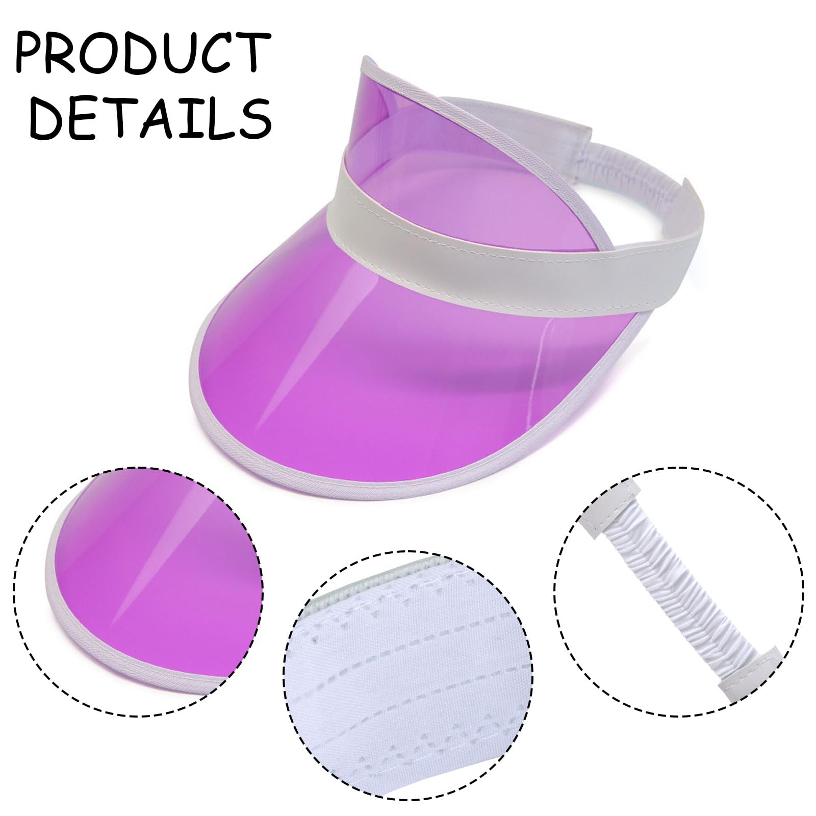 AYNKH Neon Sun Visor Hats Party Accessories Unisex Retro 80s Pub Golf Visor Fancy Dress for Women Men Beach Sports Carnival Bar Party (UK - Image 3
