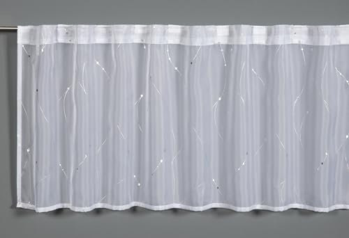 Gardinia Sehlbach Bistrogardine Voile mit Foilprint, weiß, 140 x 45 cm