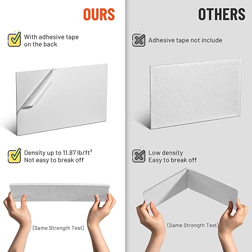 Miniatura 2 de CAHAYA Paquete de 12 paneles acústicos autoadhesivos de 13.4 x 7.9 pulgadas, panel de aislamiento insonorizado, almohadillas de reducción de ruido,