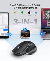 TECKNET Bluetooth Vezeték Nélküli Egér BT 5.0 Ergonomikus 4800 DPI Csendesen Működő 2