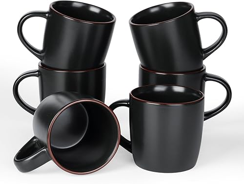 Miniatura 23 de famiware Mercury - Tazas de café de 13 onzas, juego de 4 tazas de café con asa, tazas para café con leche, té caliente, capuchino, moca, cacao,