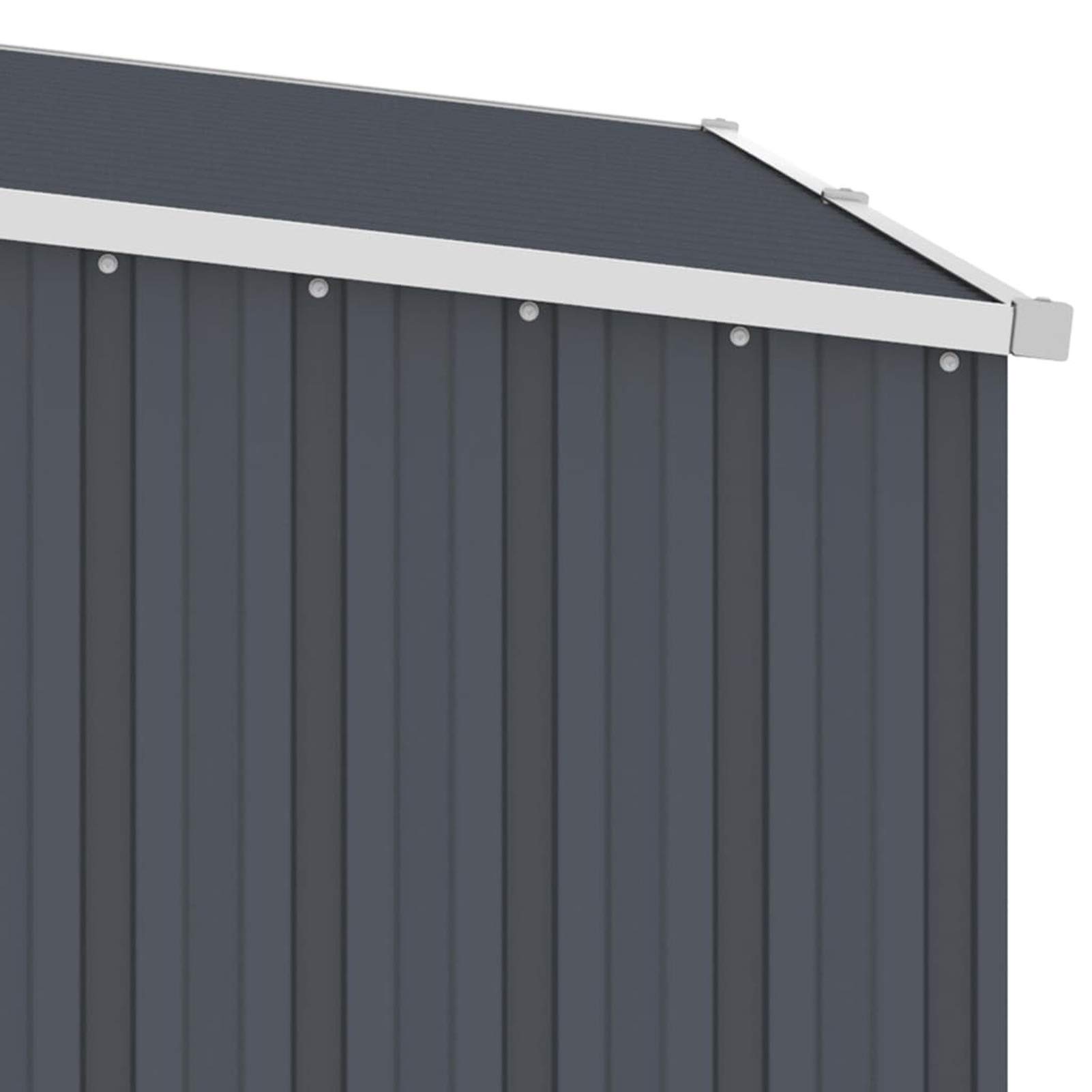 Tidyard Garten Brennholzlager Gartenschuppen Kaminholzunterstand Kaminholzregal Holzlager Brennholzregal Feuerholz Ordentlich Aufbewahrung Anthrazit 245x98x159 cm Verzinkter Stahl