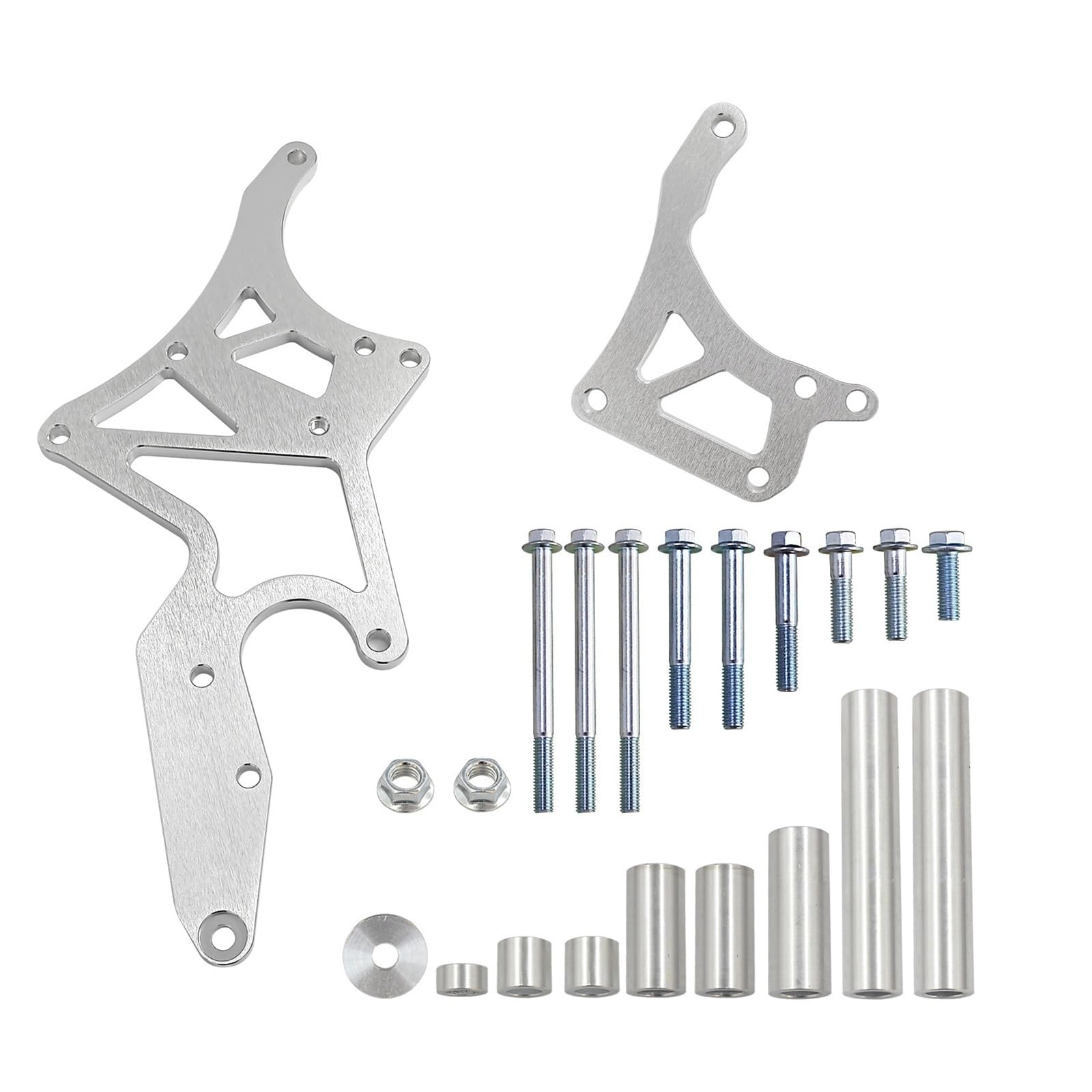 Power Steering Pump Bracket Engine Serpentine Bracket Alternator Power Steering(Silver)