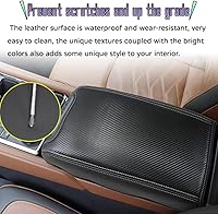 Vista 5 de Accesorios interiores personalizados para Nissan Frontier 2022 2023 Funda de cuero para reposabrazos central, cojín protector de reposabrazos Fibra