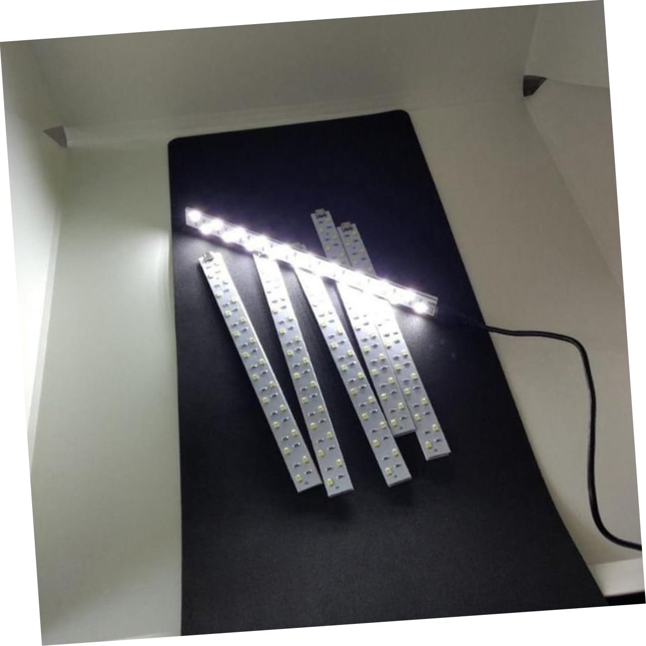 Lurrose 2 Pezzi Scatola Luce LED Portatile per Fotografia Striscia Luce per Studio Fotografico Accessorio Pratico per Oggetti e per Appassionati Fotografia