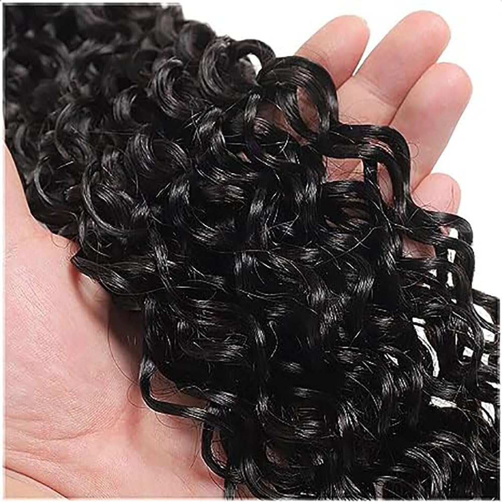Human Hair Bundles Curly Wave Extensiones De Cabello Negro Extensiones de pelo Humano Natural Black Double Weft 1 Bundle Unprocessed Virgin Remy Hair for Women for Women 32 Inches