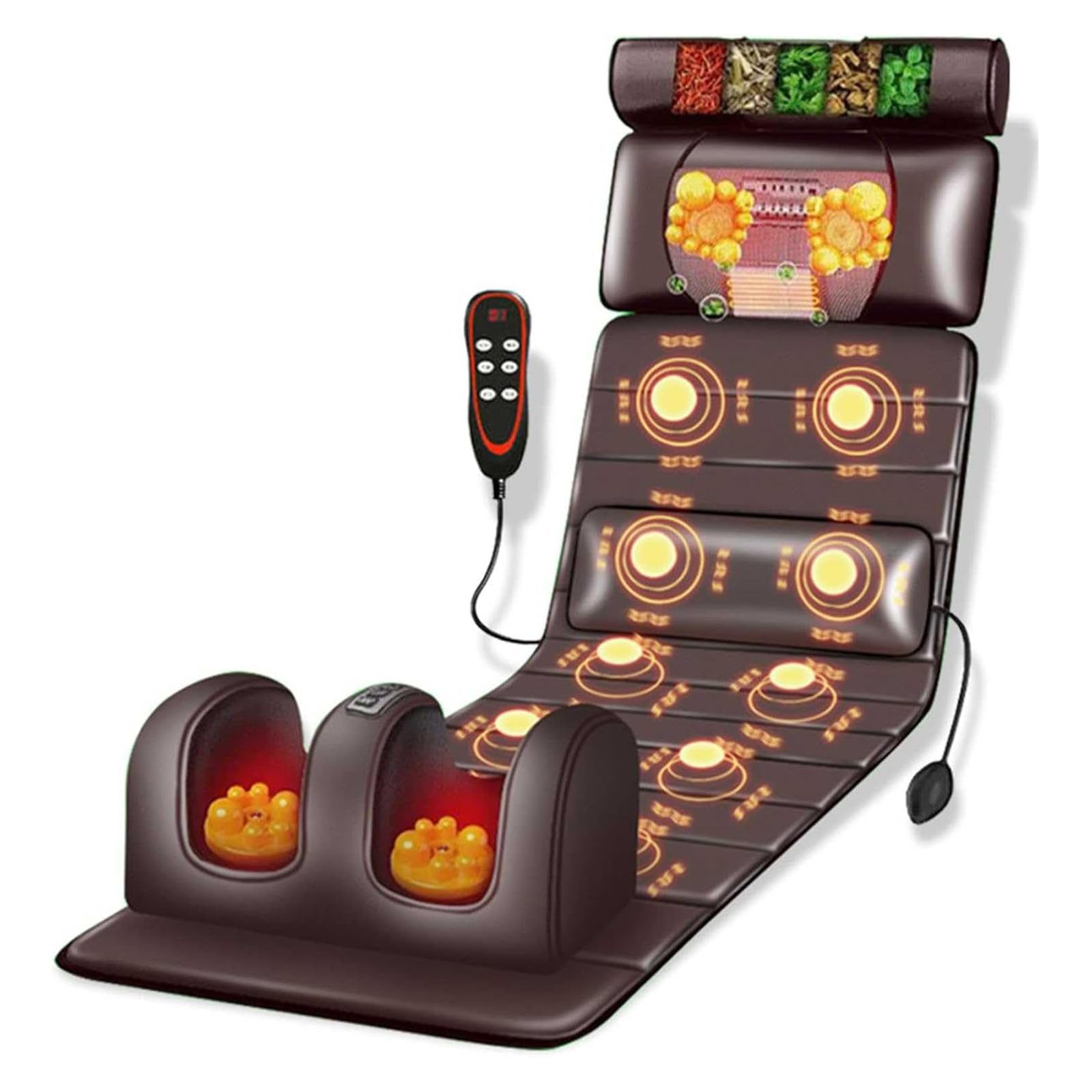 Alfombrilla De Masaje De Cuerpo Completo con Almohadas Ajustables