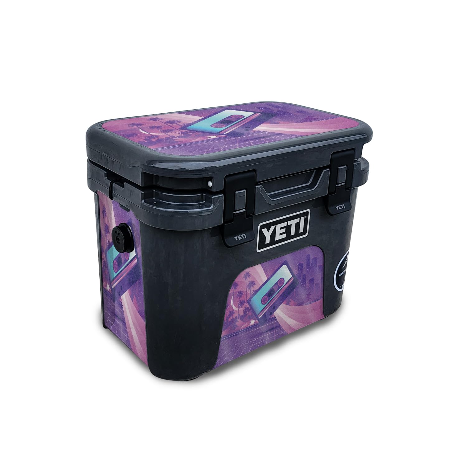 Glossy Glitter Skin Compatible with Yeti Roadie 15 Hard Cooler - 80s Cassette - Premium 3M Vinyl Protective Wrap Decal Cover - Easy to Apply | Crafted in The USA by MightySkins