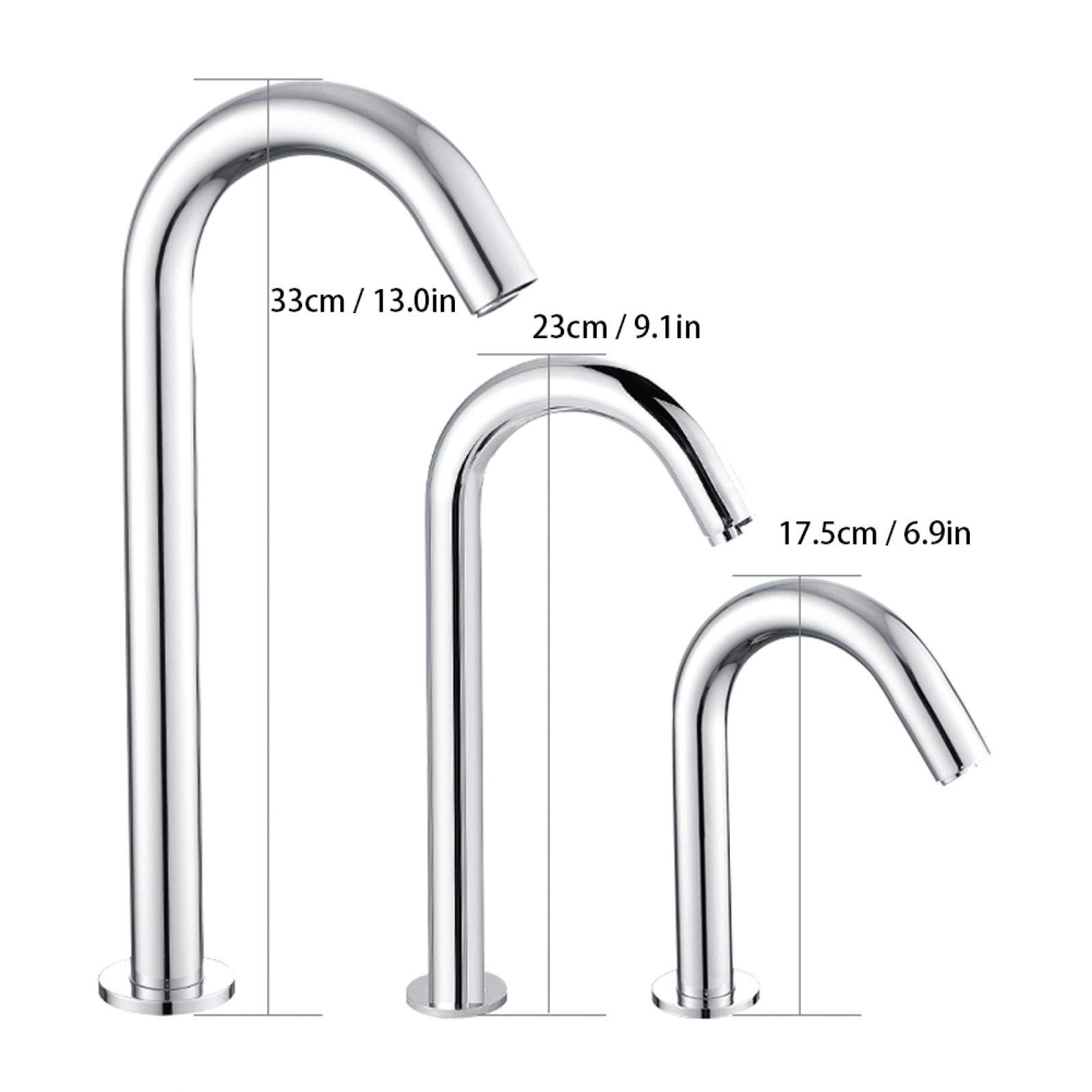 Rubinetto Automatico con Filettatura G1 / 2 Pollici, Rubinetto per Lavabo Intelligente Senza Contatto, Rubinetto Automatico a Infrarossi con Sensore, Acciaio Inossidabile, per Bagno, Servizi(17,5 cm)