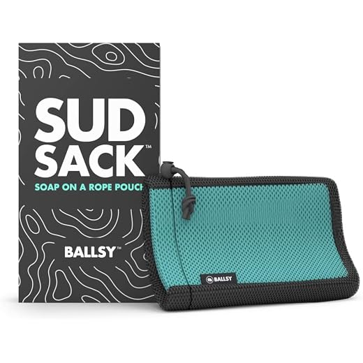 Ballsy Sud Sack Soap Pouch, Exfoliating Sponge for Baths and Showers