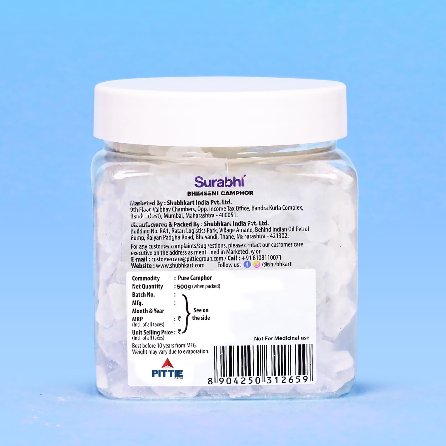 Shubhkart Bhimseni 100% Pure Camphor 500 gm