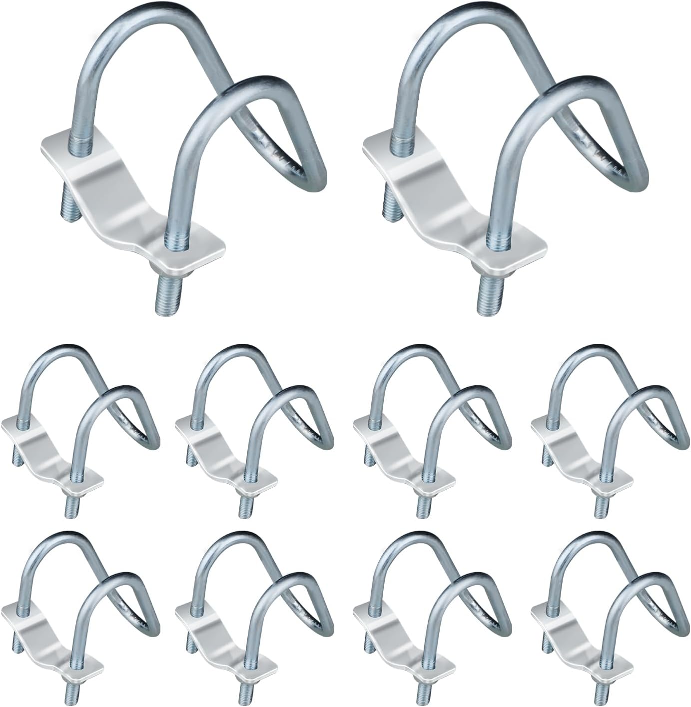 10 Set, Double Pipe Clamps, 1