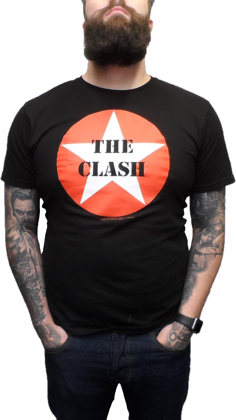 Mazeys Mens Official The Clash T Shirts (Star) Large