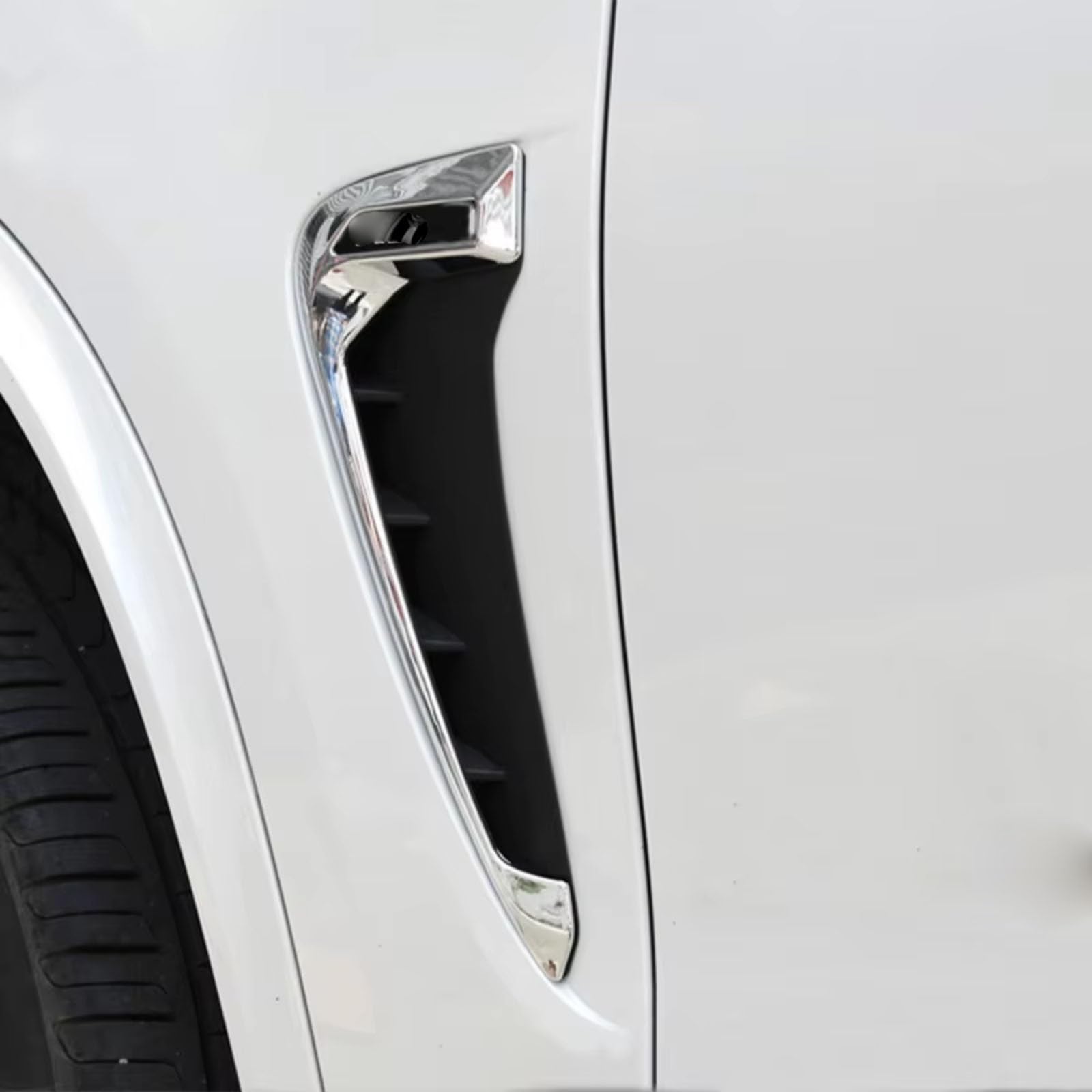 Cofano con alette laterali Compatibile Con BMW Per X Per Serie Per X5 Per F15 Per X5M Per F85 Adesivo Prese D'aria Laterali Con Branchie Squalo Prese Laterali(Silver)