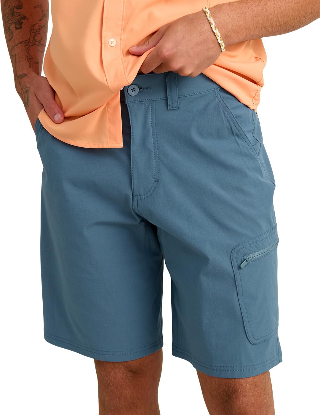 HUK Men's Standard Next Level 10.5", Quick-Drying Fishing Shorts, Stormy Blue