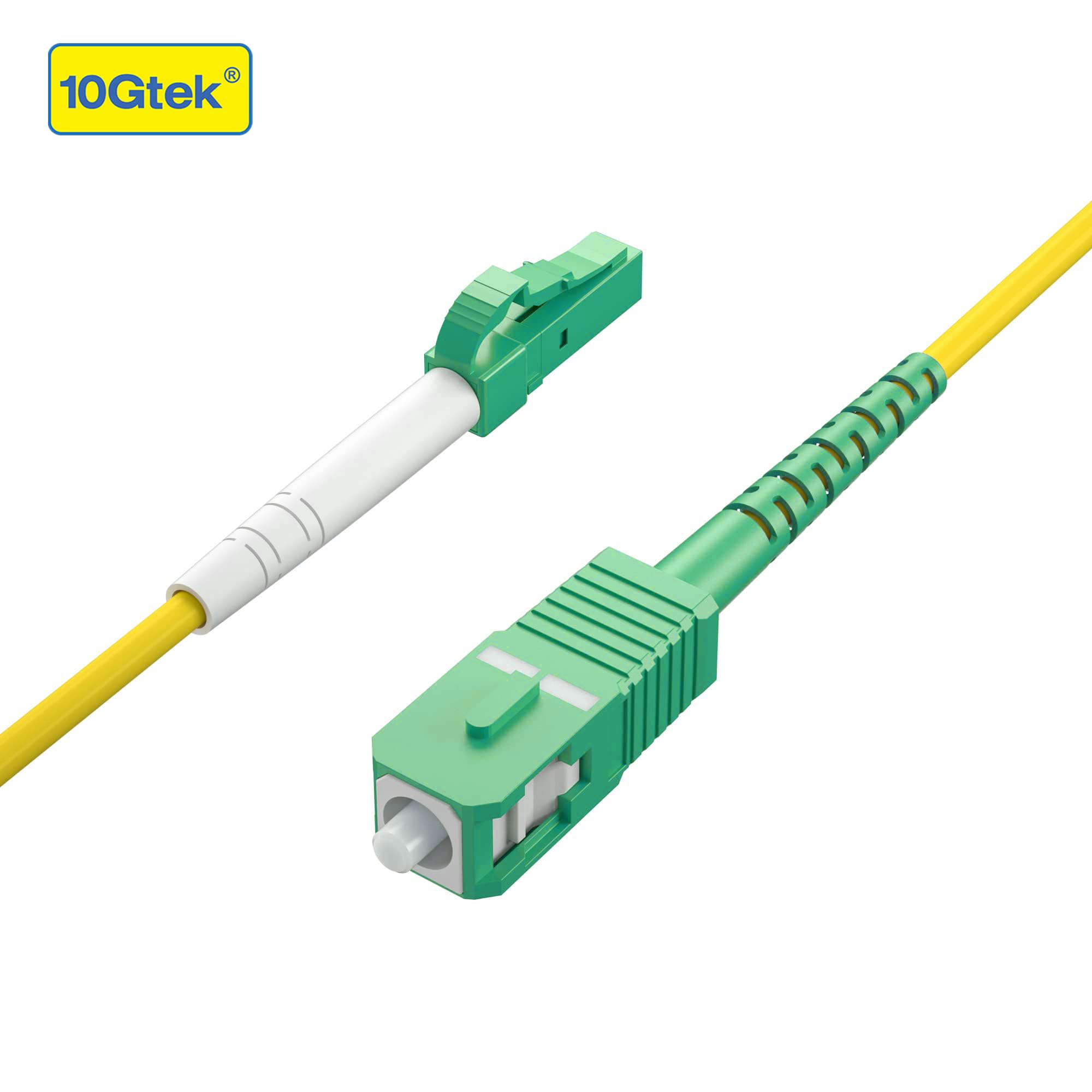 LC/APC to SC/APC Simplex Fiber Patch Cord, 9/125μm SMF, 1,65 ft/0,5 m