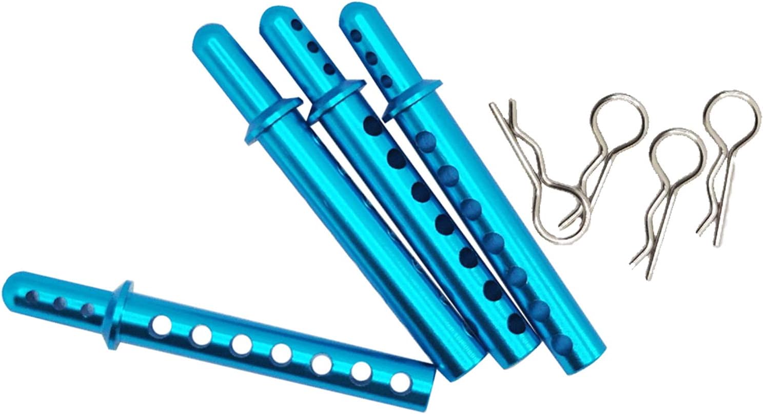 Freneci Rcクローラーカーパーツアルミボディポストマウント 4個 個合金rクリップピン付き1 10 オフロードトラックカー ブルー 海外並行輸入正規品 1 8モンスターバギークローラーオン