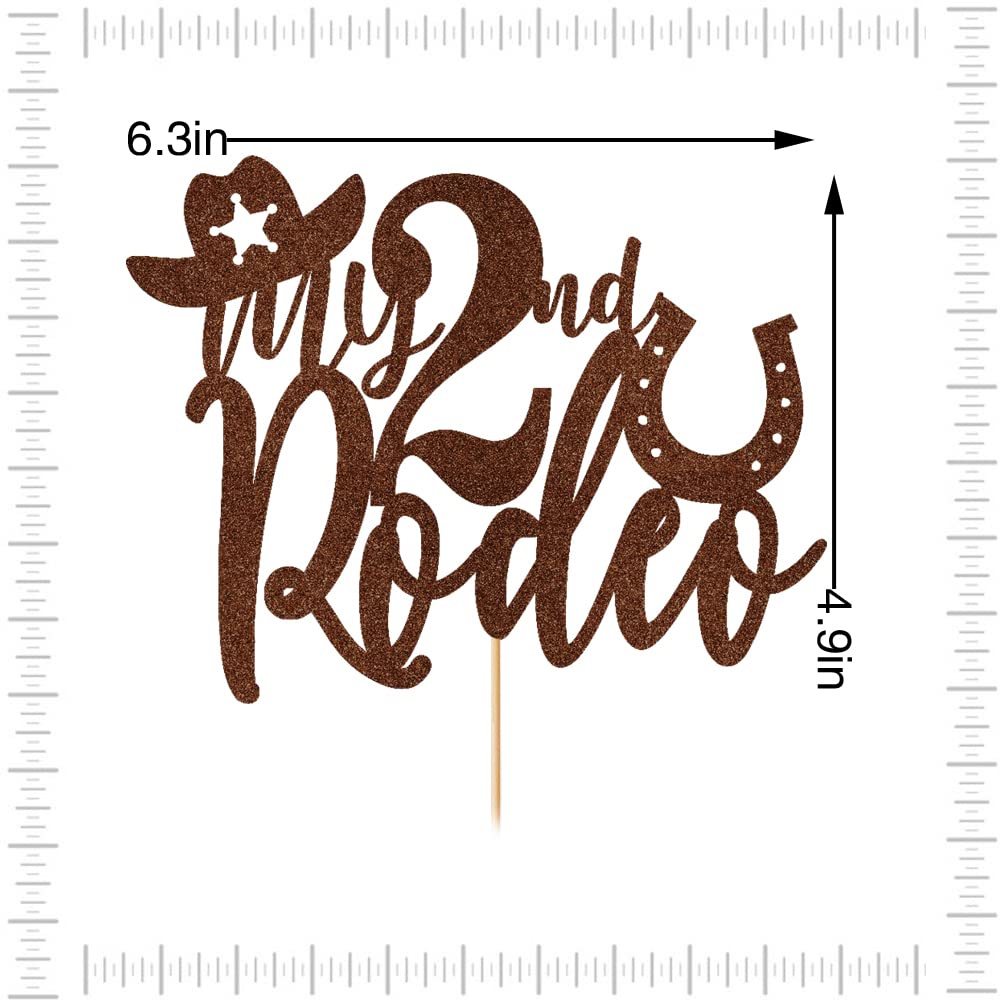 "My 2nd Rodeo" Cowboy Cake Topper - Western Theme Decor For 2nd Birthday, Baby Shower, Or Cowboy Party - View #4