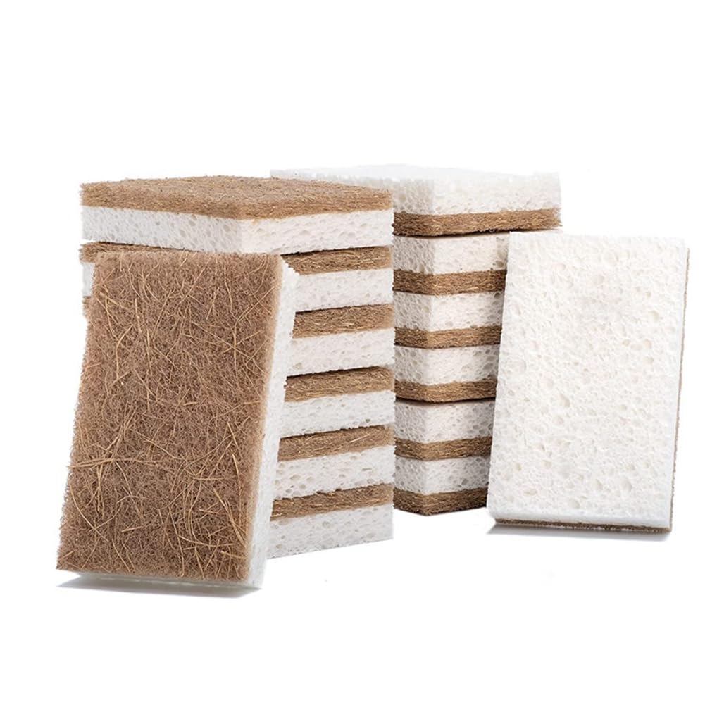 yksiahfi 16Piece Biodegradable Compostable Cellulose Eco Friendly Sponge for Dishes Cleaning