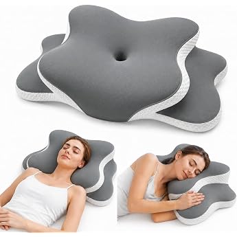 EvenVentric Ergonomic Pillow - Pillow for Sides, Back &amp; Stomach Sleepers, Side Sleeper Pillow Neck Pillow with Cooling Remova