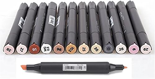 12 colores manga colores tonos piel marcadores arte marcador de doble punta pincel conjunto para boceto diseño gráfico figuras dibujos animados color