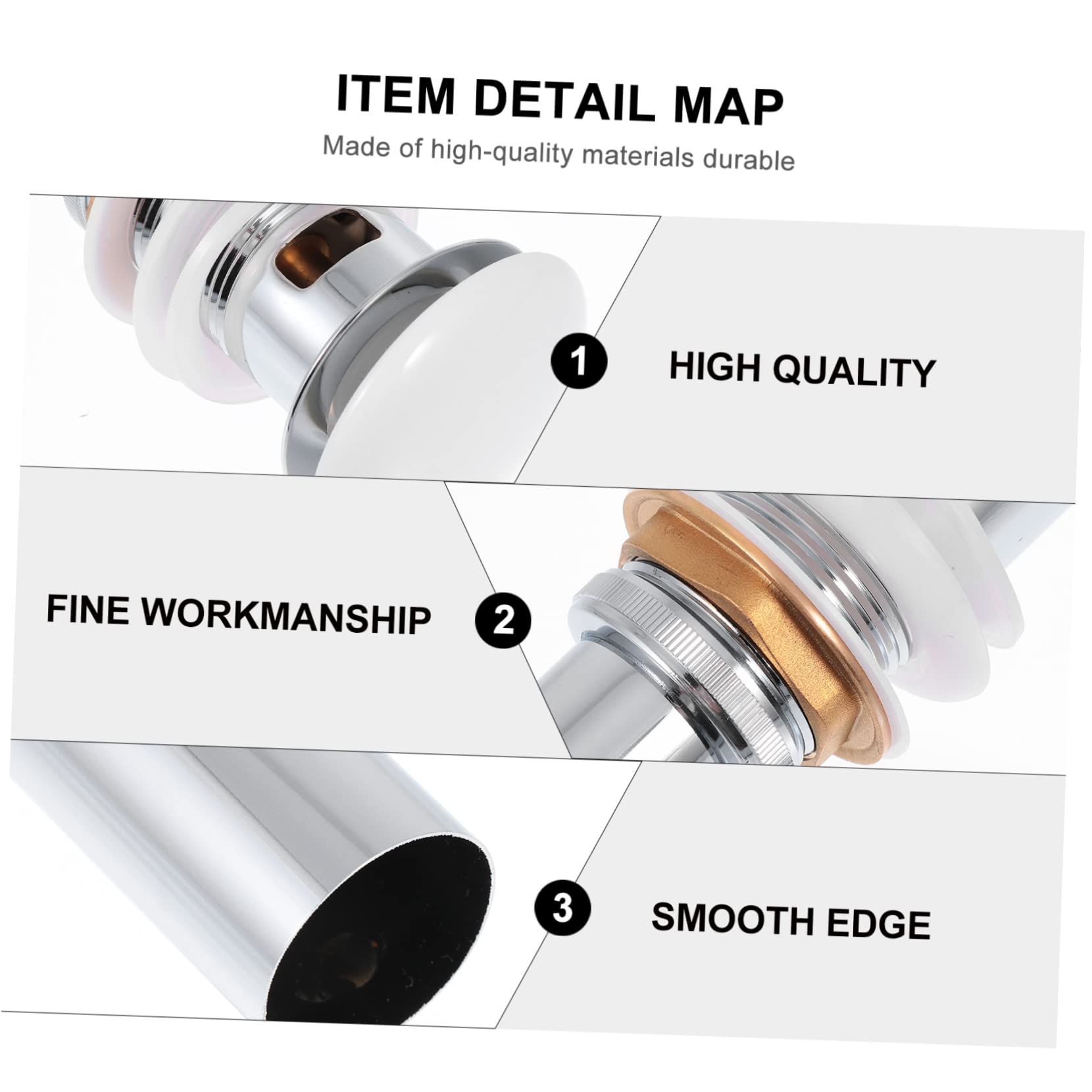 WOONEKY Tapón Desagüe Pop Up para Fregadero y Lavabo Diseño Cerámico con Orificios Resistente y Práctico para Baño y Cocina Compatible con Desagües con Rebosadero