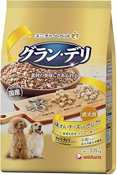Amazon Co Jp まとめ買い ユニ チャーム グラン デリ カリカリ仕立て 成犬用 味わいチーズ入り セレクト 1 6kg 3 ペット用品